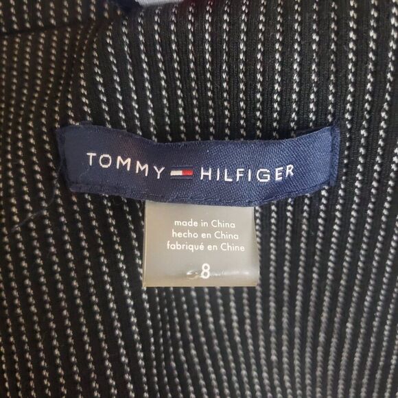 Tommy Hilfiger Women's Blazer 8 Black Pin Striped Preppy Academia Classic - Picture 10 of 11